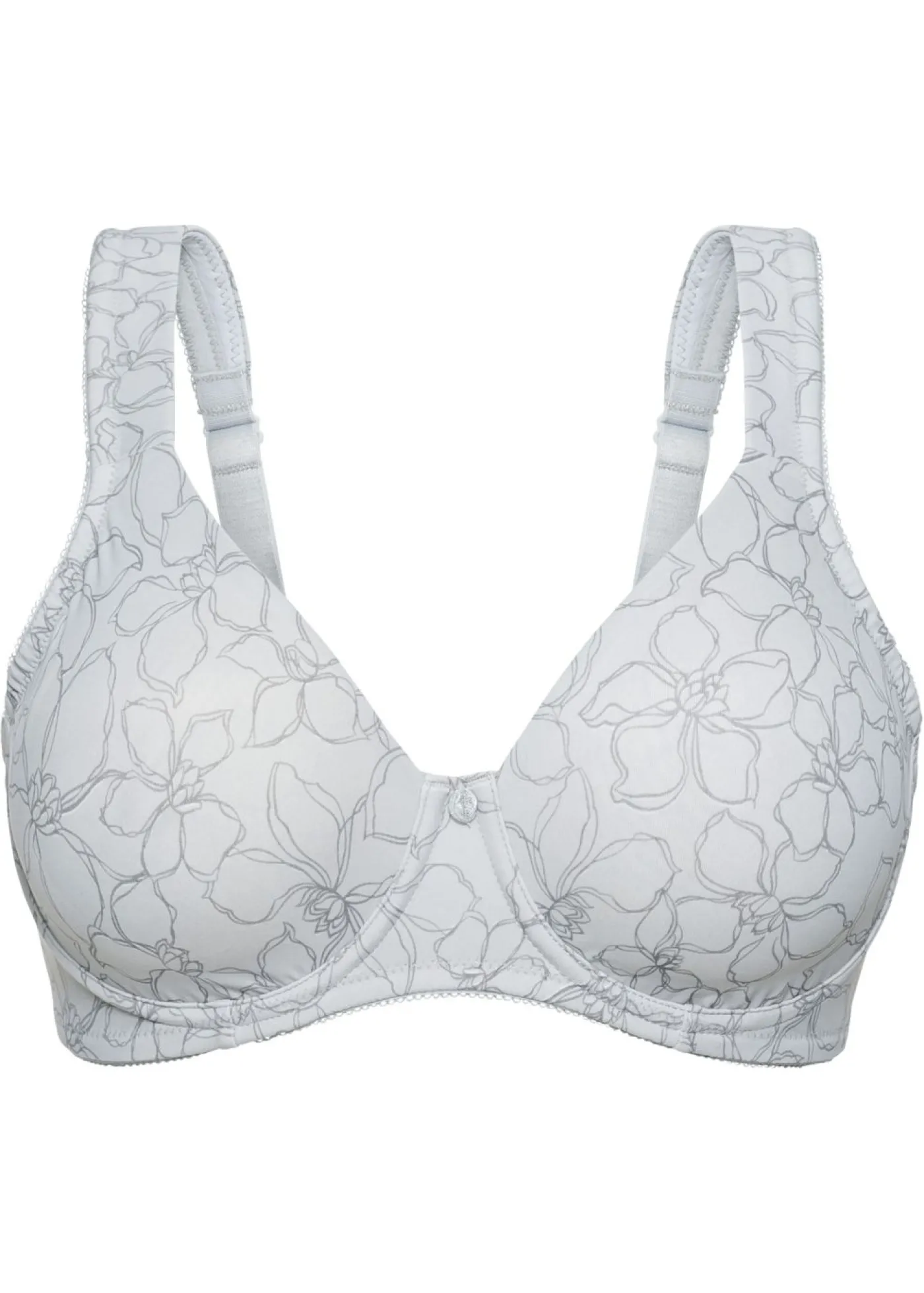 bonprix bonprix Sujetador reductor con tirantes acolchados Plata mate-gris oscuro estampado New