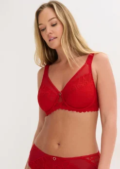 bonprix bonprix Sujetador reductor con tirantes acolchados Rojo salsa Outlet