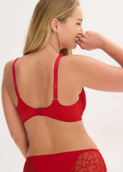 bonprix bonprix Sujetador reductor con tirantes acolchados Rojo salsa Outlet