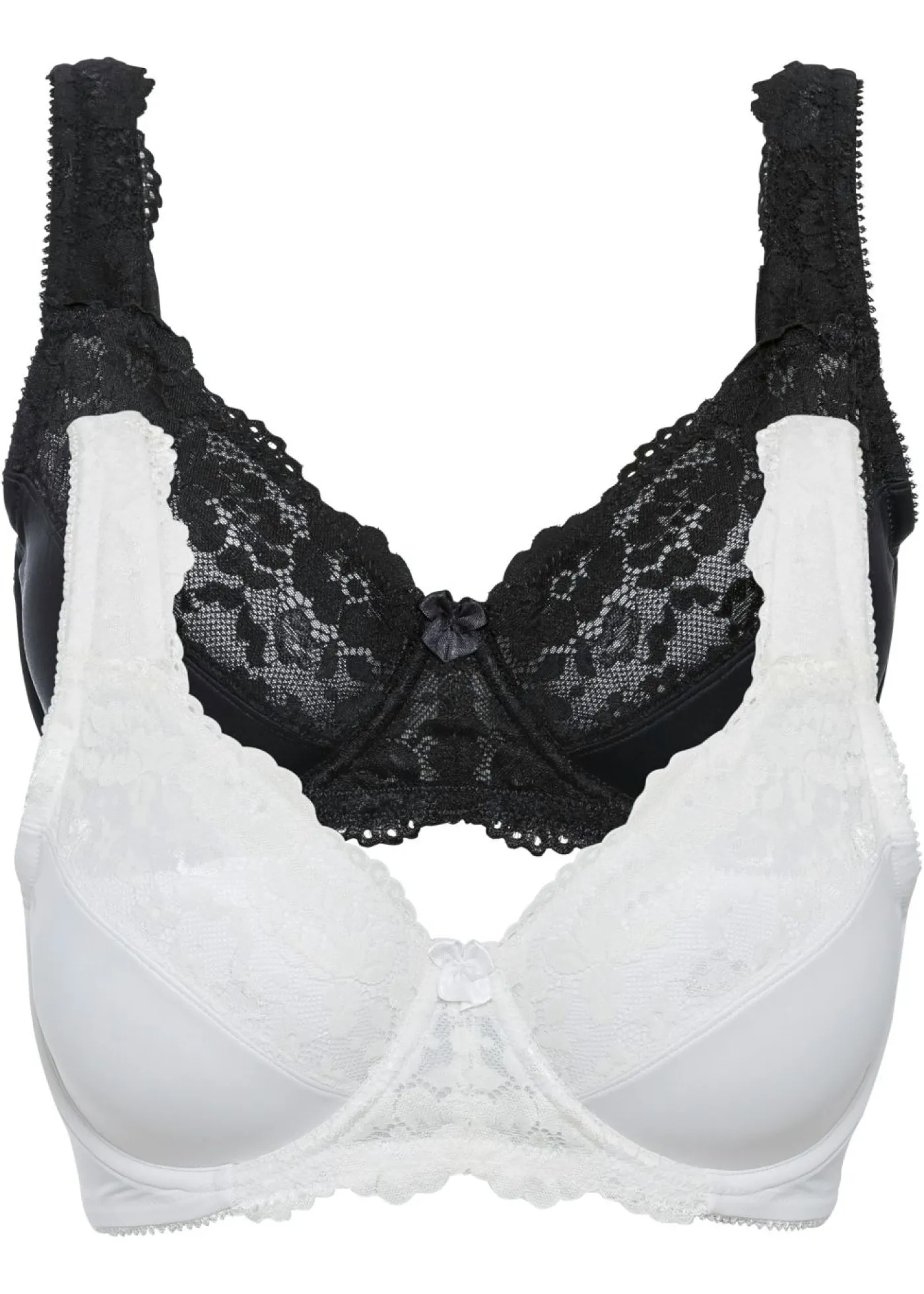 bonprix bonprix Sujetador reductor con tirantes acolchados (2 unidades) Negro-nude Clearance