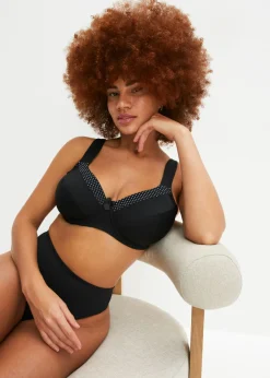 bonprix bonprix Sujetador reductor con tirantes acolchados Negro-beige Clearance