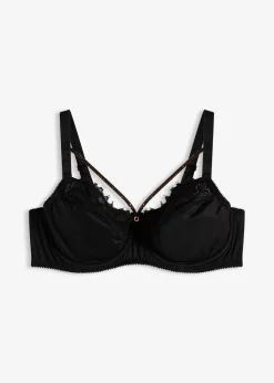 bonprix bonprix Sujetador reductor con tirantes brillantes desmontables Negro Hot