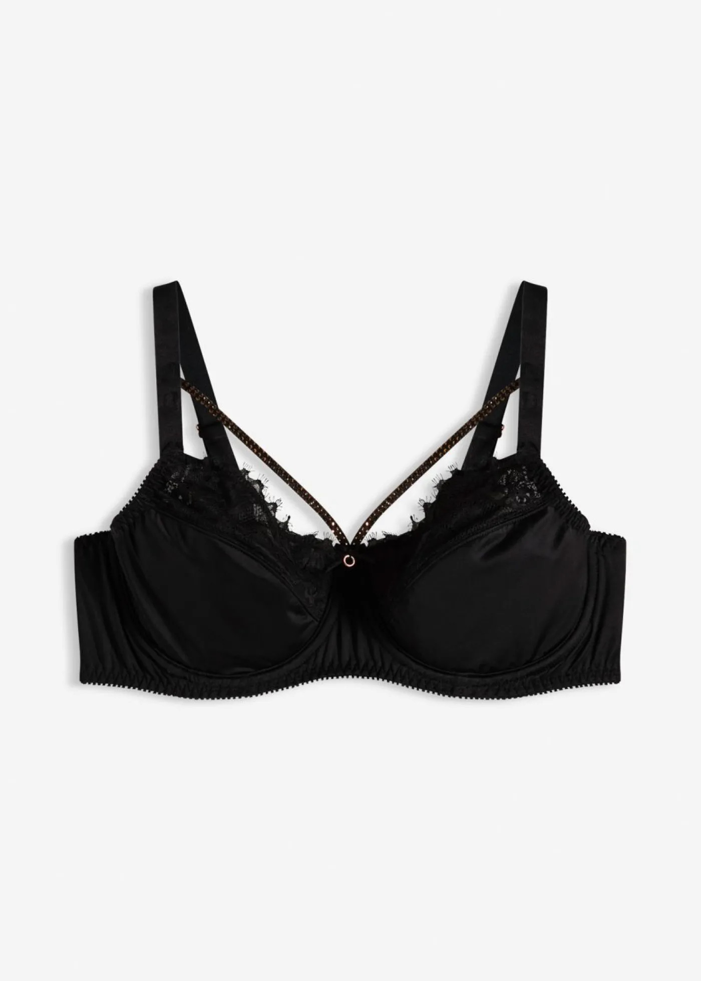 bonprix bonprix Sujetador reductor con tirantes brillantes desmontables Negro Hot