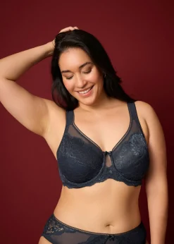 bonprix bonprix Sujetador reductor con tirantes acolchados Azul intenso Discount