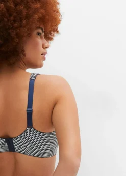 bonprix bonprix Sujetador reductor con tirantes acolchados Azul marino/cava estampado Online