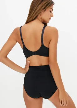 bonprix bonprix Sujetador reductor sin aros con tirantes acolchados Negro-rojo salsa Outlet