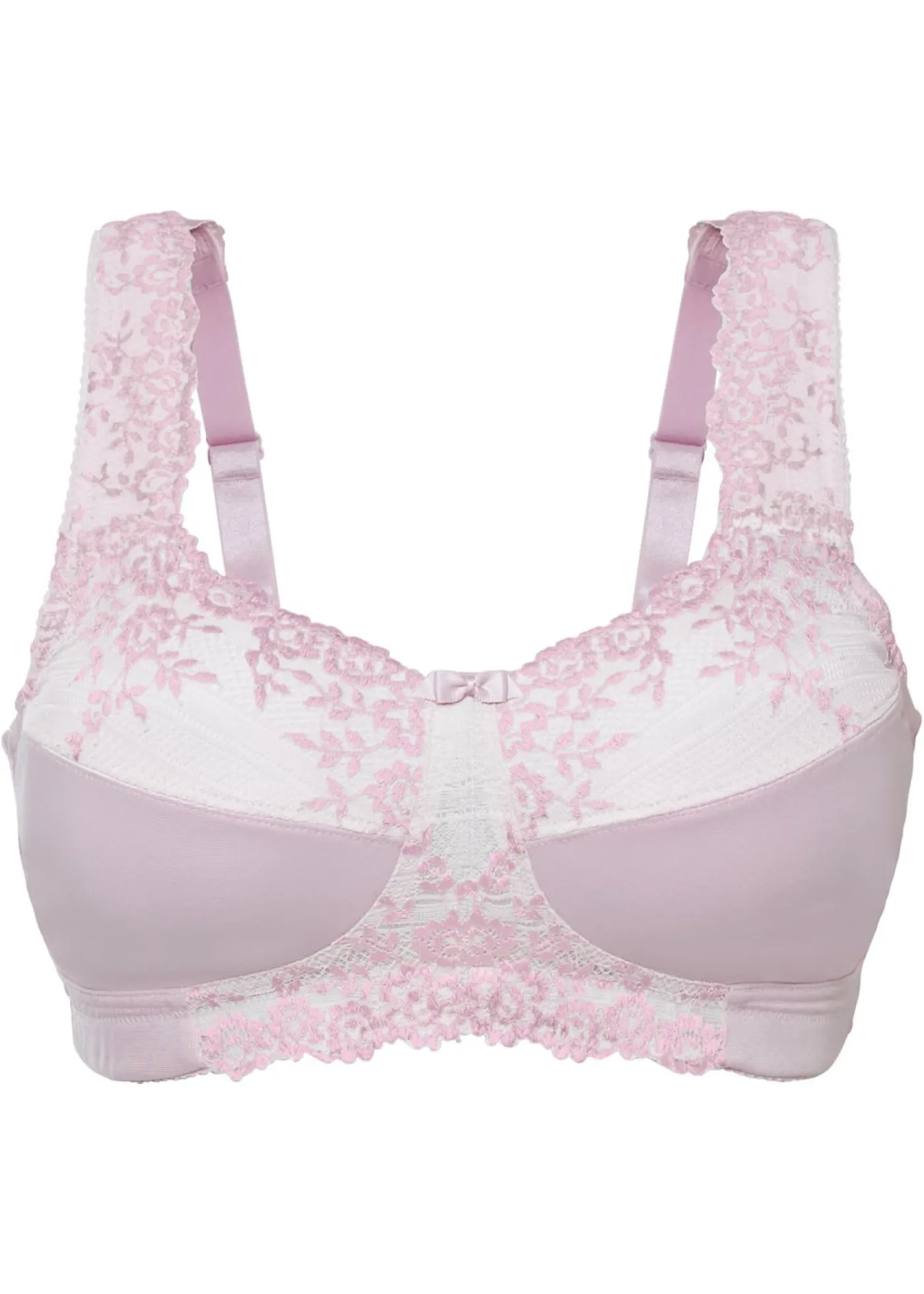 bonprix bonprix Sujetador reductor sin aros con tirantes acolchados Lila empolvado-blanco crema New