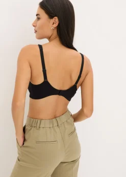 bonprix bonprix Sujetador reductor sin aros con algodón cómodo Negro Hot