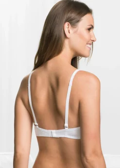 bonprix bonprix Sujetador sin aros con algodón orgánico (3 unidades) Negro + blanco + gris jaspeado Sale