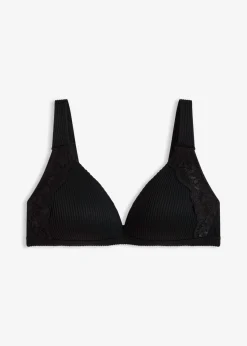 bonprix bonprix Sujetador sin aros con canalé suave Negro