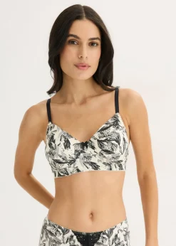 bonprix bonprix Sujetador sin aros de algodón orgánico (3 unidades) beige natural-negro-granito Discount