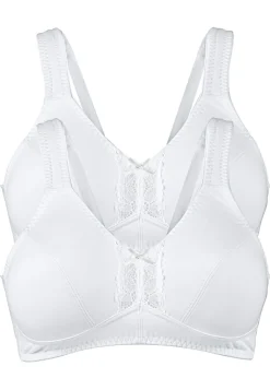 bonprix bonprix Sujetador sin aros de algodón orgánico (2 unidades) 2x blanco New