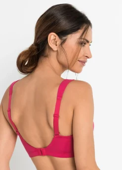 bonprix bonprix Sujetador sin aros de algodón orgánico (2 unidades) Rosa hibisco + gris claro jaspeado