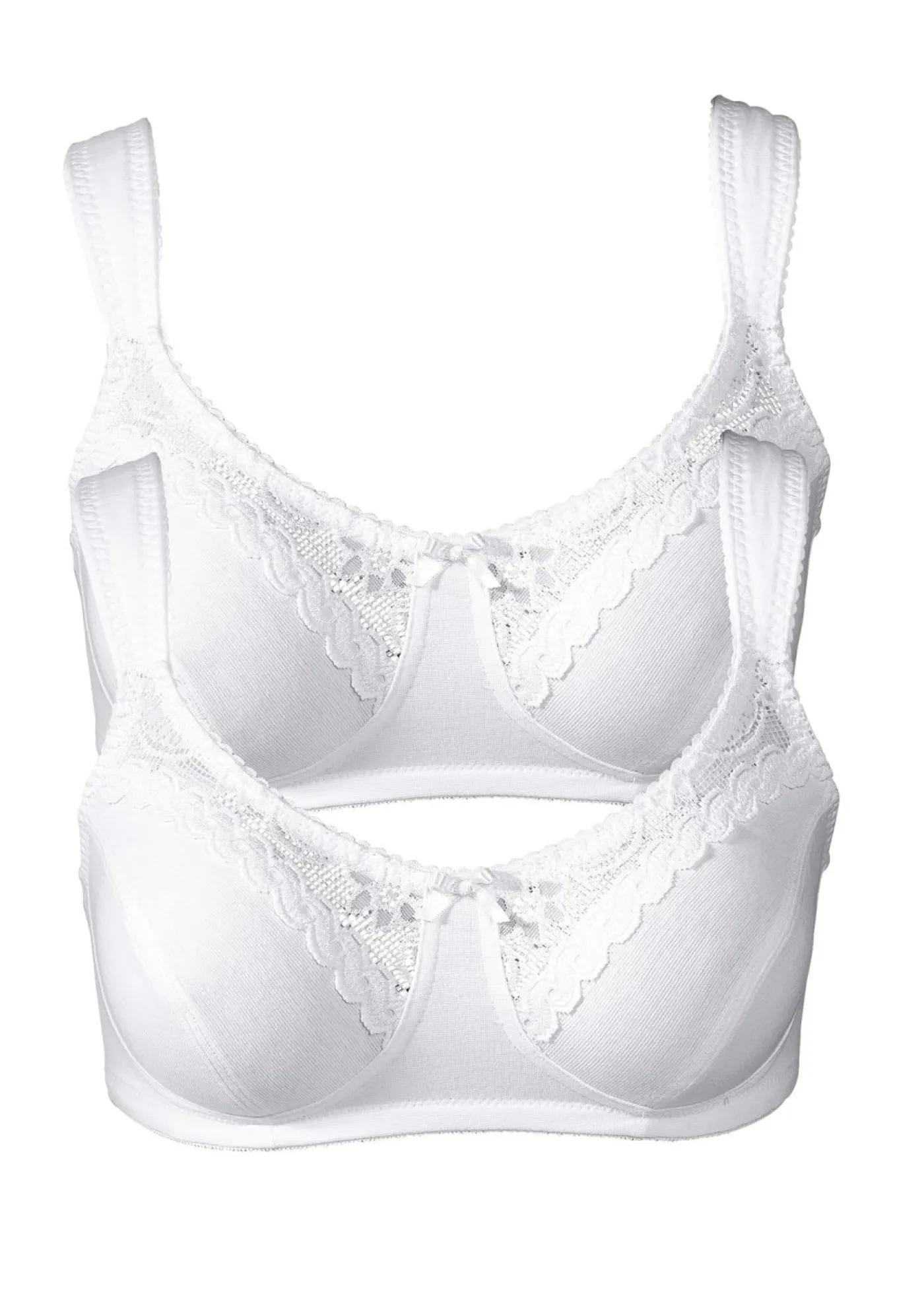 bonprix bonprix Sujetador sin aros de algodón orgánico (2 unidades) 2 x blanco Clearance