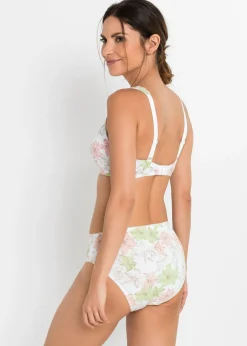 bonprix bonprix Sujetador (3 unidades) de un material suave Blanco de flores + Rosa claro + Blanco Sale