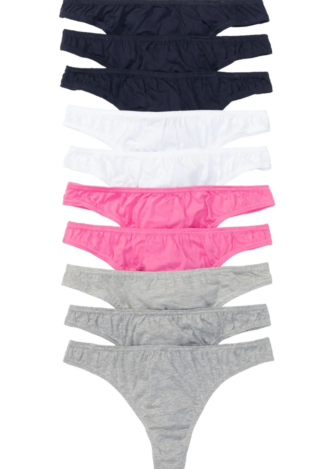 bonprix bonprix Tanga (10 unidades) Azul/blanco/rosa/gris claro jaspeado New
