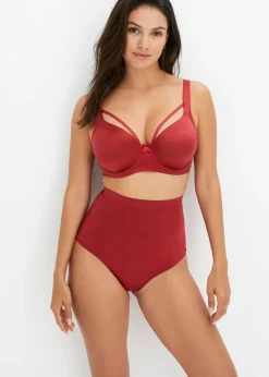 bonprix bonprix Tanga con efecto brillante y efecto moldeador ligero (2 unidades) negro+rojo atardecer Discount