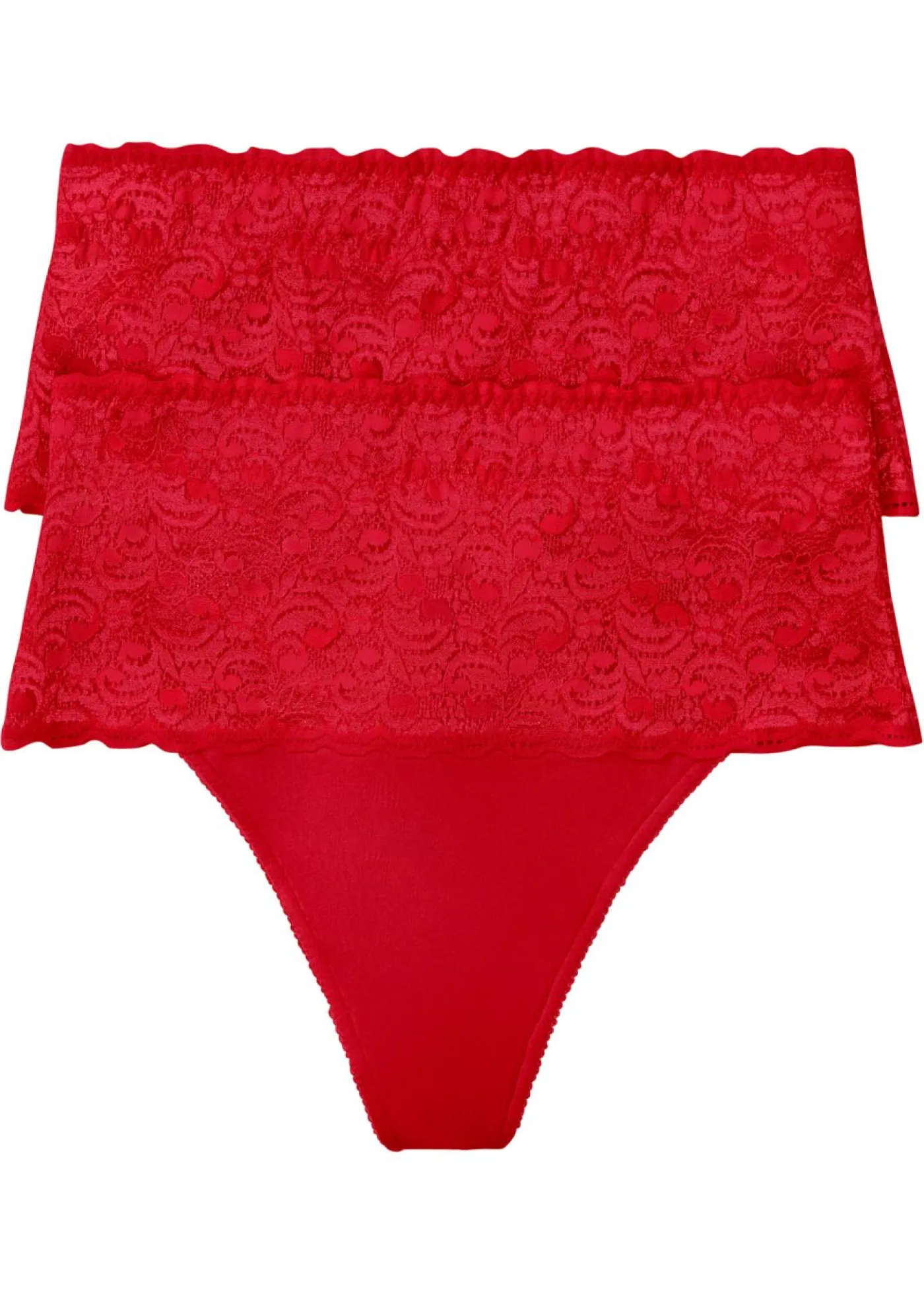bonprix bonprix Tanga con efecto moldeador medio (2 unidades) Rojo salsa Discount