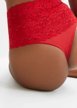 bonprix bonprix Tanga con efecto moldeador medio (2 unidades) Rojo salsa Discount