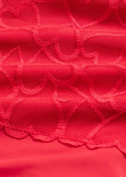 bonprix bonprix Tanga con efecto moldeador medio y encaje de corazones Rojo salsa