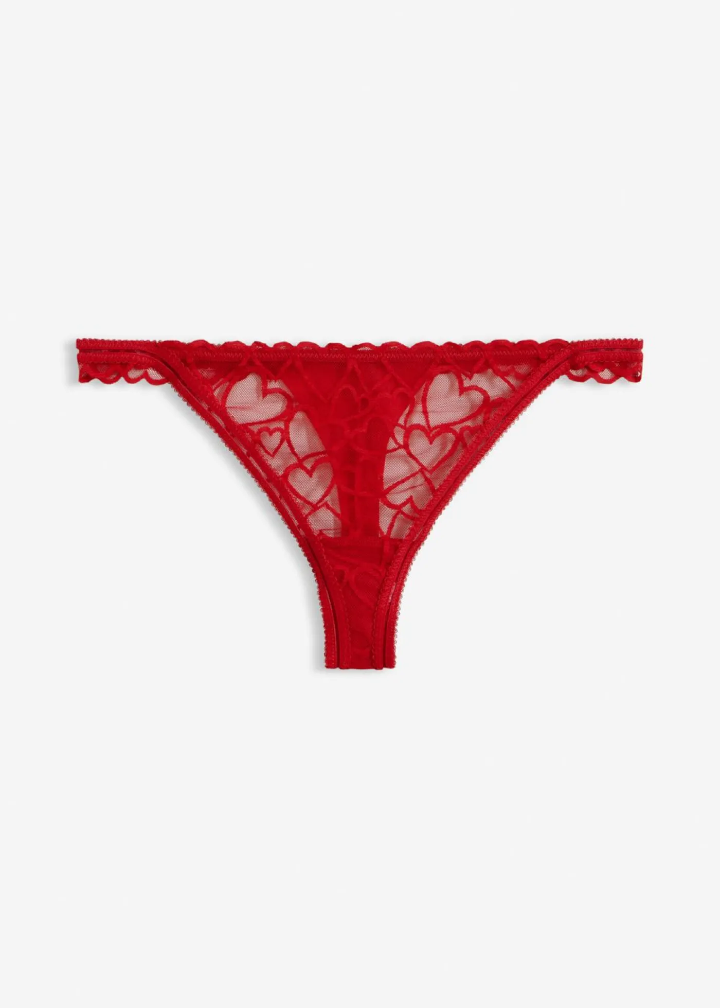 bonprix bonprix Tanga con encaje de corazones Rojo salsa Sale