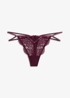 bonprix bonprix Tanga de encaje delicado morado intenso Online
