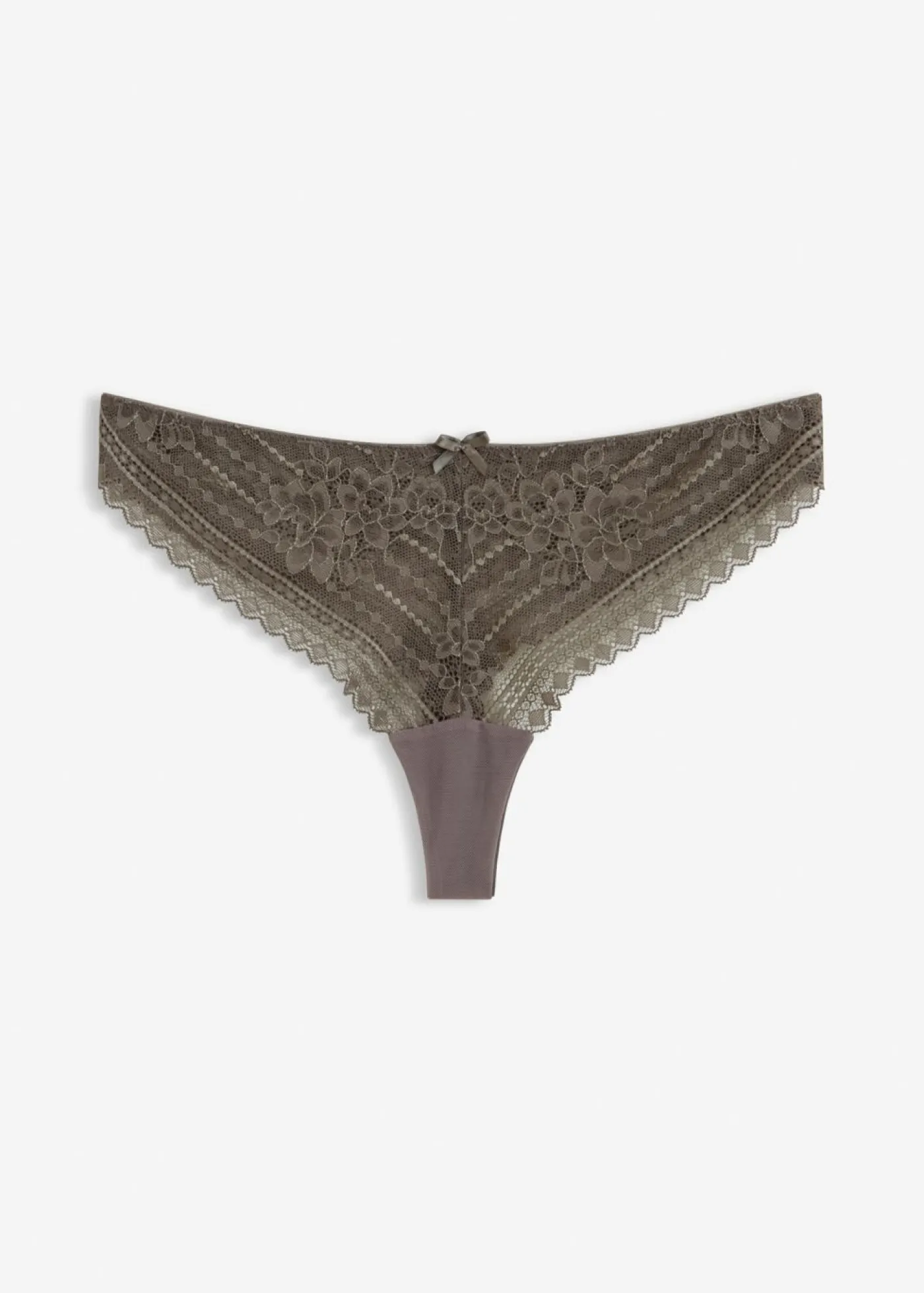 bonprix bonprix Tanga de encaje delicado (2 unidades) Gris granito