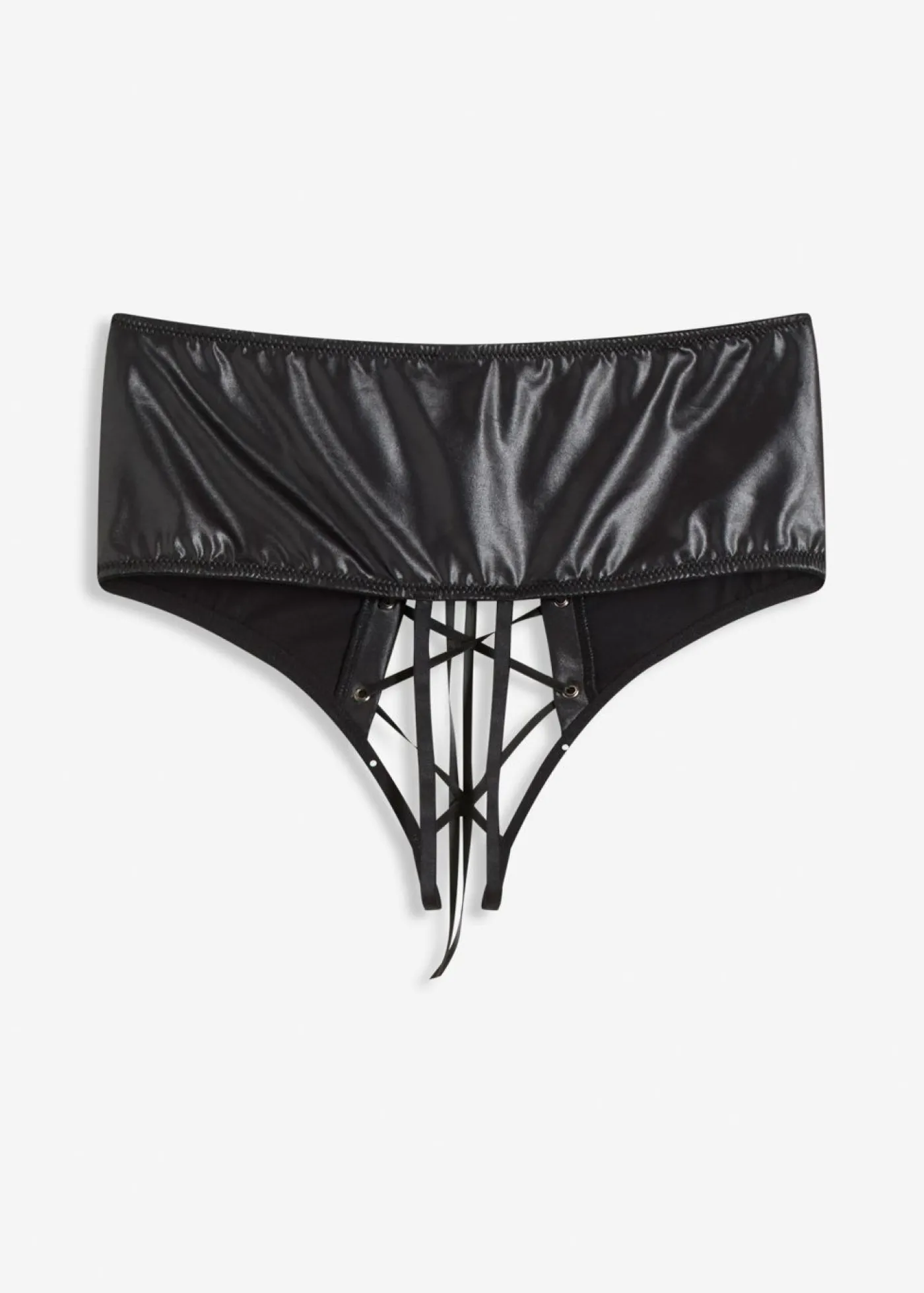 bonprix bonprix Tanga de talle alto con abertura Negro Hot