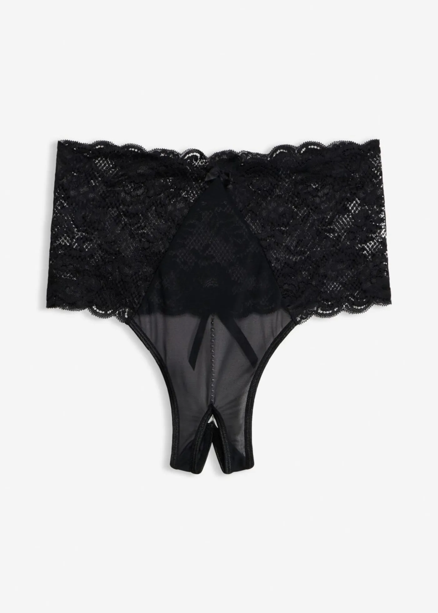 bonprix VENUS Tanga de talle alto con abertura y cadena desmontable Negro Outlet