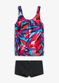 bonprix bonprix Tankini (2 piezas) Azul-rojo-rosa con estampado gráfico New