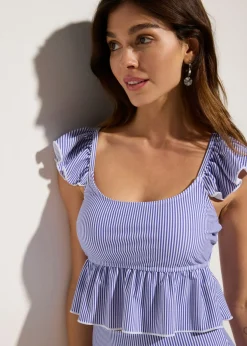 bonprix bonprix Tankini (2 piezas) blanco-azul con rayas