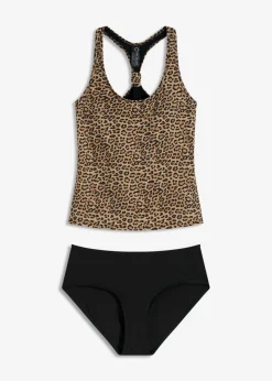 bonprix bonprix Tankini (2 piezas) estampado leo gris oscuro