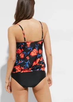 bonprix bonprix Tankini (2 piezas) Negro/rojo/azul de flores Sale