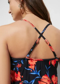bonprix bonprix Tankini (2 piezas) Negro/rojo/azul de flores Sale