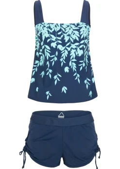 bonprix bonprix Tankini (2 piezas) con pantalón de baño azul marino con flores Online