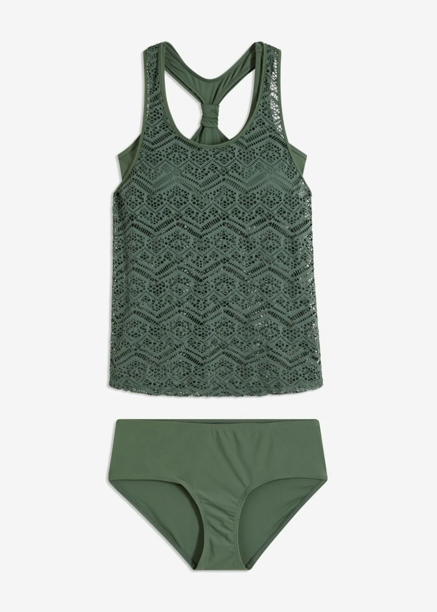 bonprix bonprix Tankini (2 piezas) de encaje Oliva Clearance