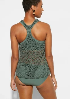 bonprix bonprix Tankini (2 piezas) de encaje Oliva Clearance