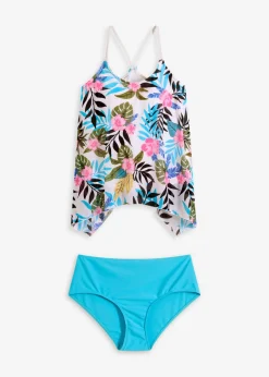 bonprix bonprix Tankini (2 piezas) de malla estampado Blanco de flores Outlet