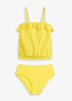 bonprix bonprix Tankini bandeau (2 piezas) con tirantes multiposición limón Online