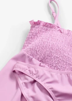 bonprix bonprix Tankini bandeau con nido de abeja (2 piezas) Malva
