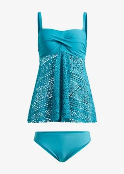 bonprix bonprix Tankini bandeau largo (2 piezas) verde mar Online