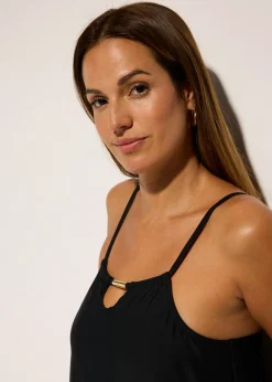 bonprix bonprix Tankini con aberturas en el escote (2 piezas) Negro Hot