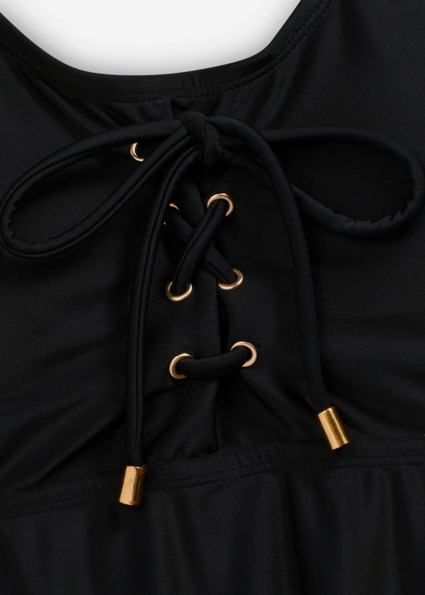 bonprix bonprix Tankini con cordones (2 piezas) Negro Clearance