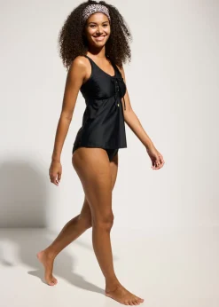 bonprix bonprix Tankini con cordones (2 piezas) Negro Clearance