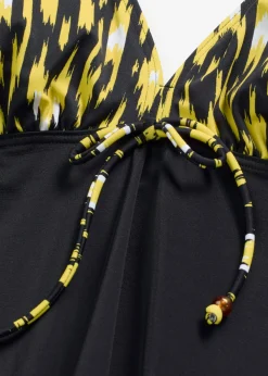 bonprix bonprix Tankini con tirantes anchos (2 piezas) Negro-amarillo