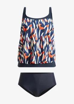 bonprix bonprix Tankini holgado (2 piezas) Azul marino estampado Best