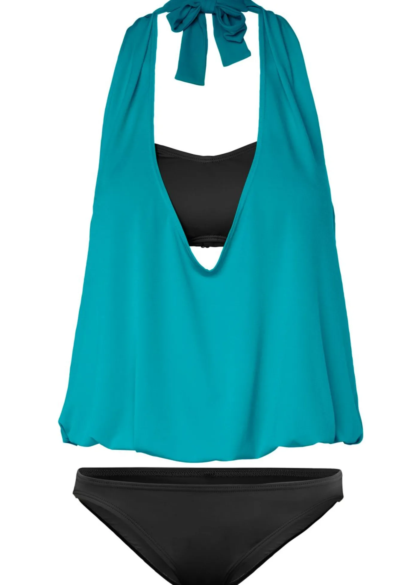 bonprix bonprix Tankini (juego de 3 piezas) Negro-azul claro