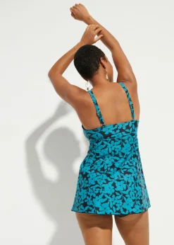 bonprix bonprix Tankini largo (2 piezas) Negro-turquesa Sale