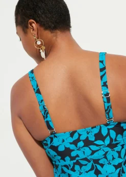 bonprix bonprix Tankini largo (2 piezas) Negro-turquesa Sale
