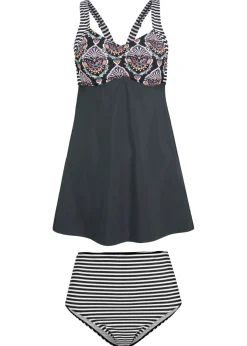 bonprix bonprix Tankini largo (2 piezas) con braguita high waist Negro Outlet